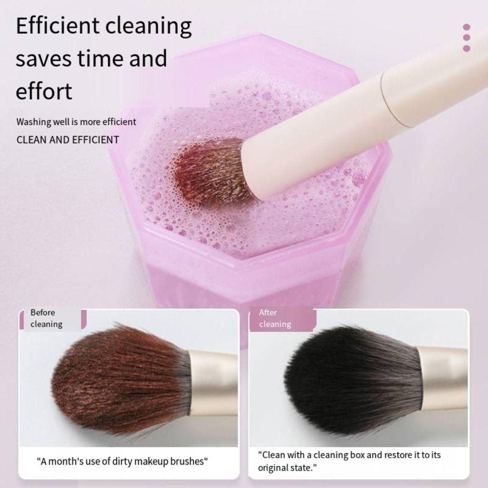 Needway   Makeup Brush Cleaner Lembut Multifungsi Scrubber Box Rak Pengering Untuk Kecantikan Bersih Telur Bedak Puff Makeup Brush Alat Kecantikan Eyeshadow Brushes