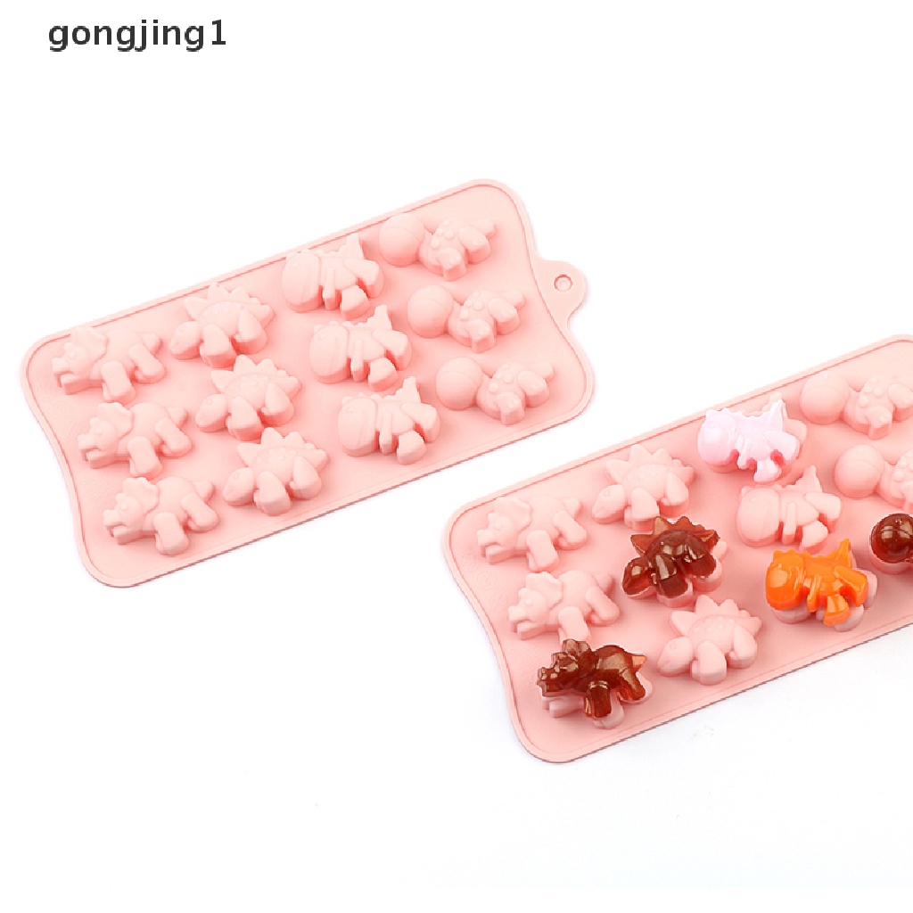 Ggg Cetakan Coklat Silikon DIY Cetakan Dinosaurus animal cake biscuit Mold Baking candy ID