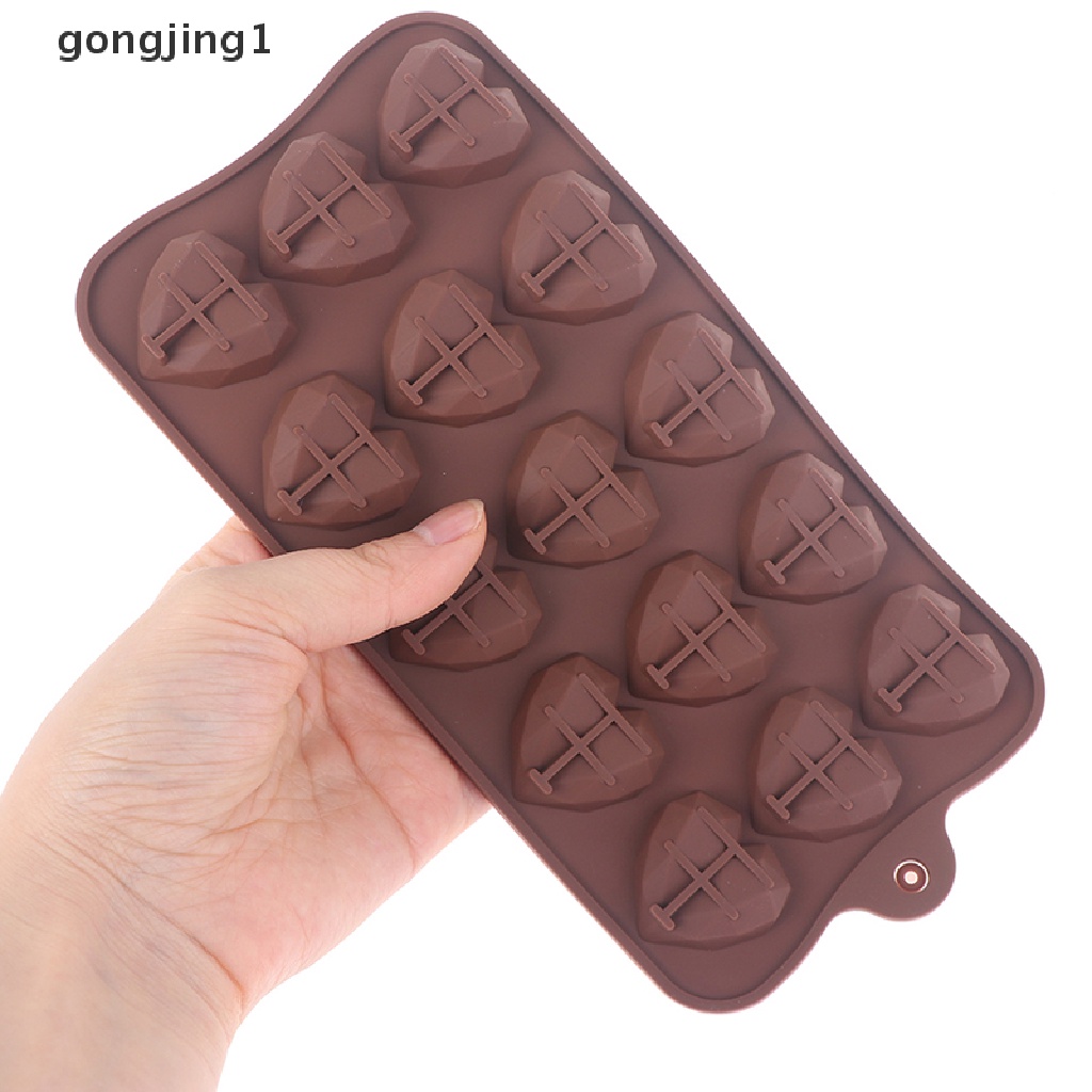 Ggg 15rongga Cetakan Coklat Hati Mini Cetakan Permen Silikon Cetakan Gummy Jelly ID