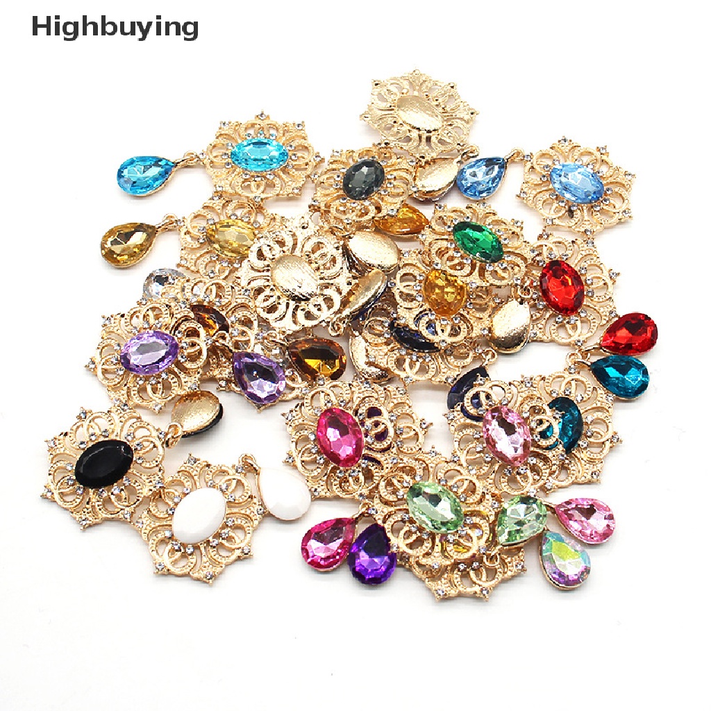 Hbid Fashion28 * 49mm alloy golden shiny Berlian Imitasi Wanita Bros Dekorasi Aksesoris DIY Pakaian Kartu Yunani Gelas Anggur Glory