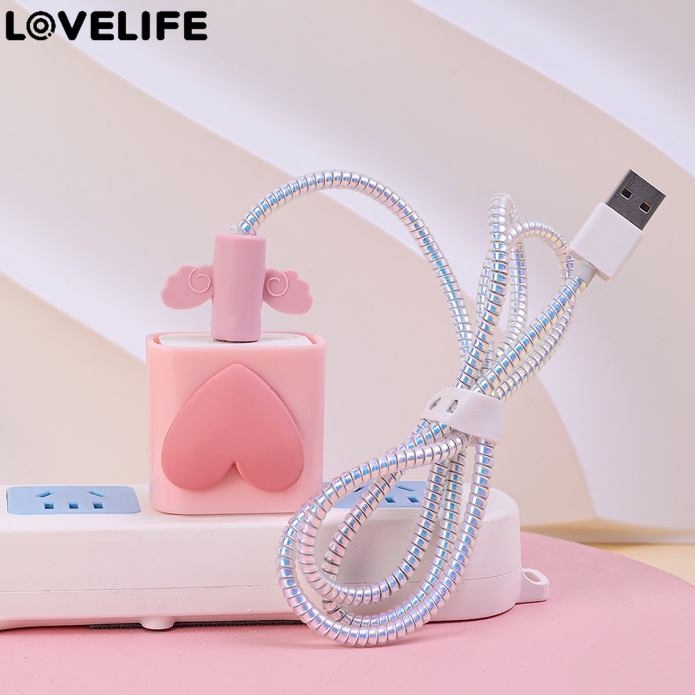 [Unggulan] Kabel USB Organizer Handphone Fast Charger Protector Shell Charger Cover Pelindung TPU Charging Plug Pelindung Lengan Kompatibel Untuk iphone 18/20W Charger