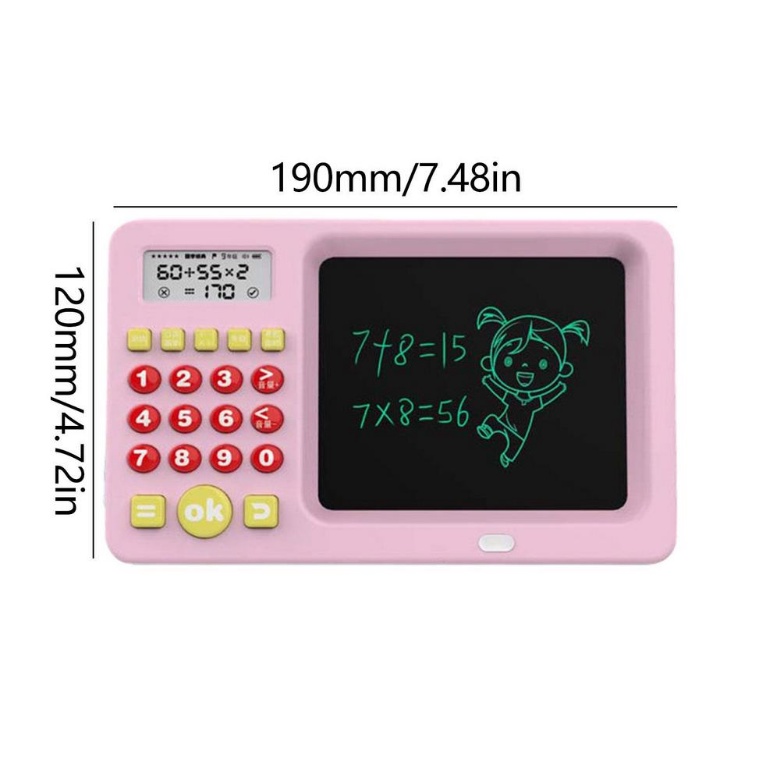 Mainan Edukasi 2in1 Belajar MATEMATIKA Papan Tulis Anak LCD Writing Color Board Kalkulator USB Charge Berisi Papan Tulis and Pensil