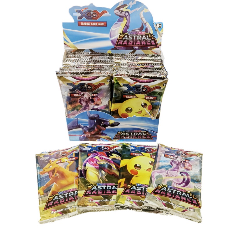 324pcs/box XY GO Kartu Pokemon Pedang Bahasa Inggris Perisai Astral Radiance Booster Trading Board TCG Koleksi Kartu Game Bukan Original