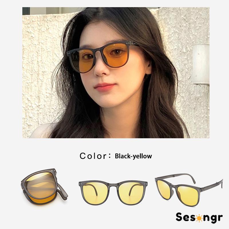 kacamata lipat/Kacamata Hitam Terbaru Bisa Di Lipat Sunglasses Anti-Uv Wanita Pria Import Kacamata Fashion - SG