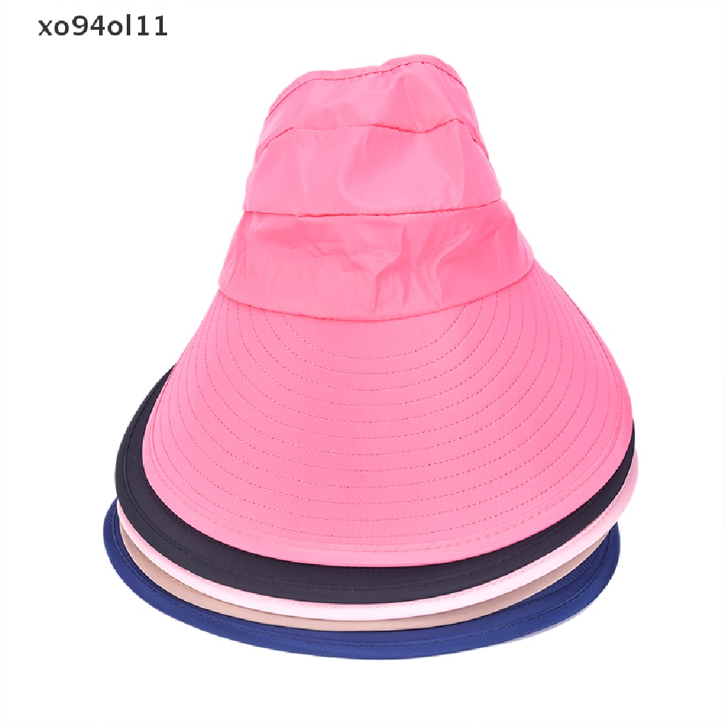 Xo Topi Lipat Hiking Outdoor Pinggiran Lebar Musim Panas Pantai Matahari Anti UV Wanita OL