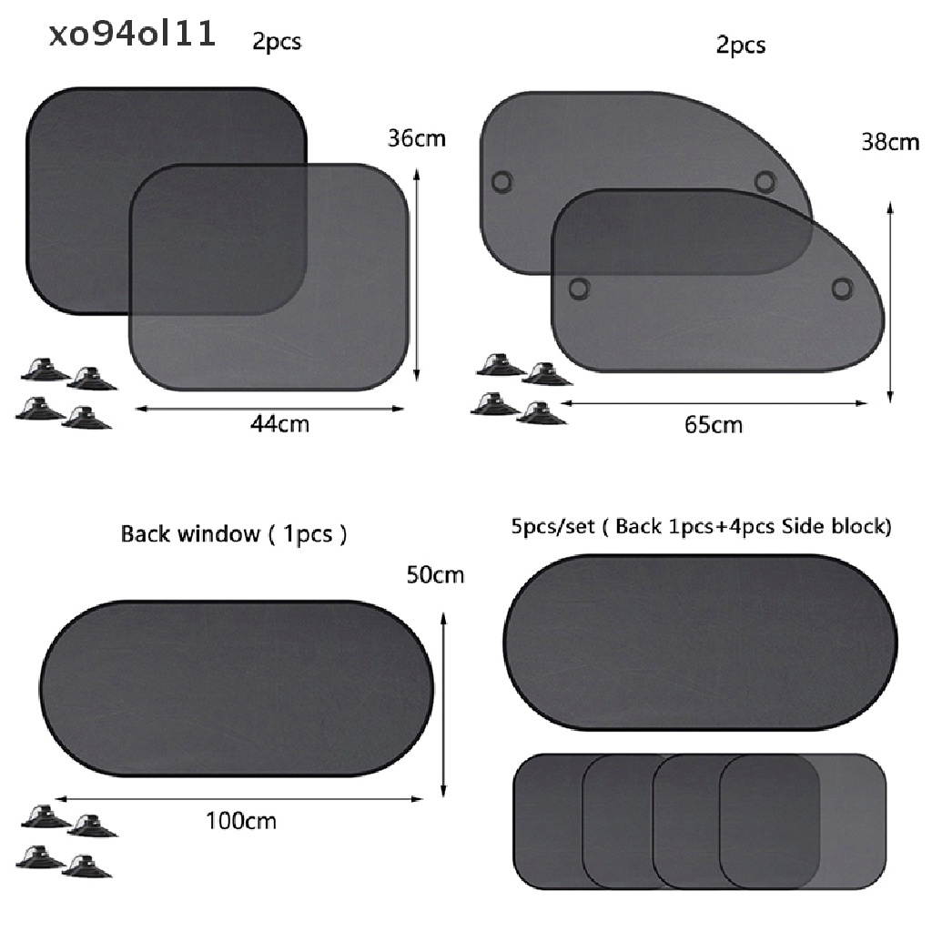 Xo 5pcs/set Penutup Nuansa Matahari Jendela Mobil Anti UV Mesh Shade Curtain Protector OL