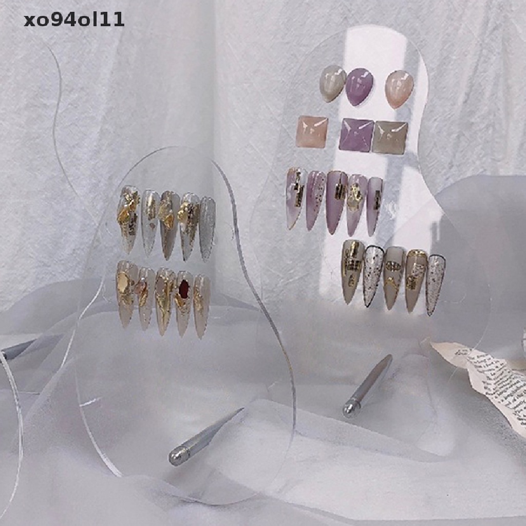 Xo Irregular Acrylic Nail Art Fake Tips Papan Pajangan Rak Display Stand Manicure OL