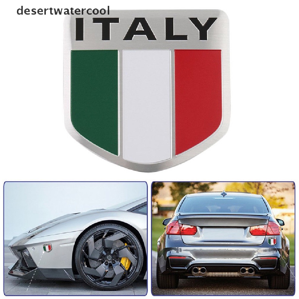 Deid Aluminium 3D Logam Italia Bendera Stiker Emblem Badge Decal Mobil Hias Martijn