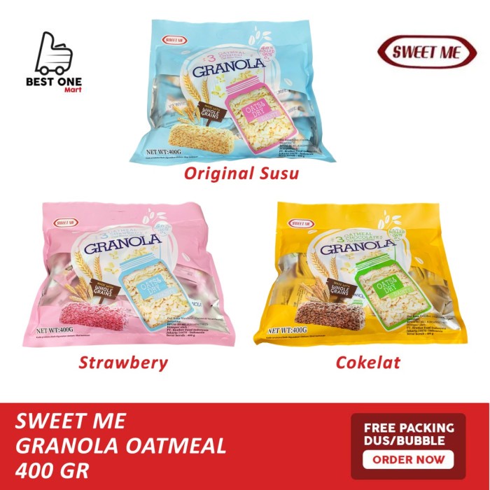 

Sereal Granola Oat Bar / Cereal Granola Oatmeal Sweet Me 400g - Coklat