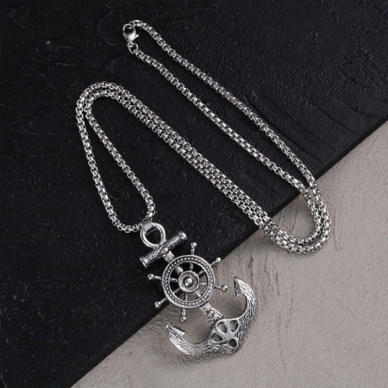 Kalung Liontin Hip-Hop Unik Gaya Baru Jangkar Jepang Korea New Style