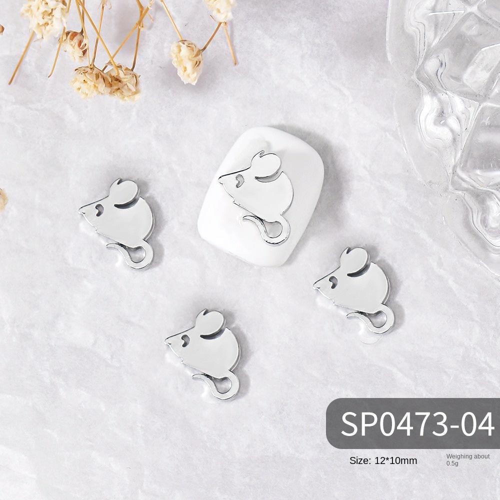 Mxbeauty Hewan Dekorasi Kuku Anjing Fashion Tikus Ular Kucing Manikur Aksesoris Logam Nail Art Drills