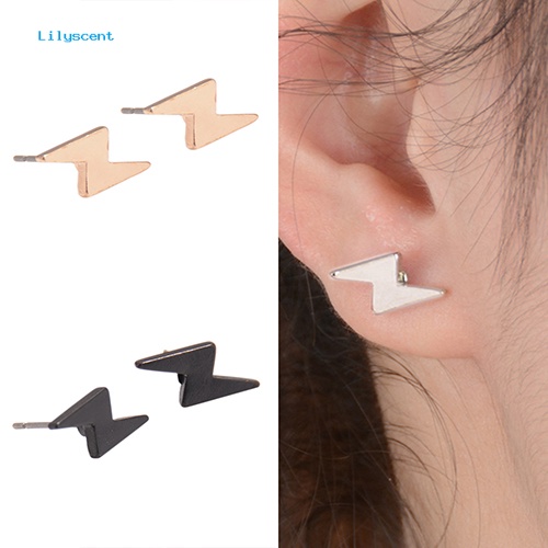 Lilyscent Anting Petir Mini Punk Pria Wanita Mode Alloy Ear Studs Hadiah Pesta