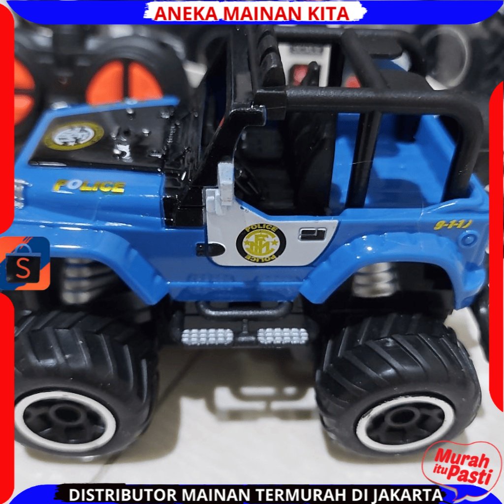 PROMO MAINAN ANAK MOBIL REMOTE CONTROL POLISI JEEP RC CAR ROCK CRAWLER  PATROLI POLICE JIP REMOT KONTROL