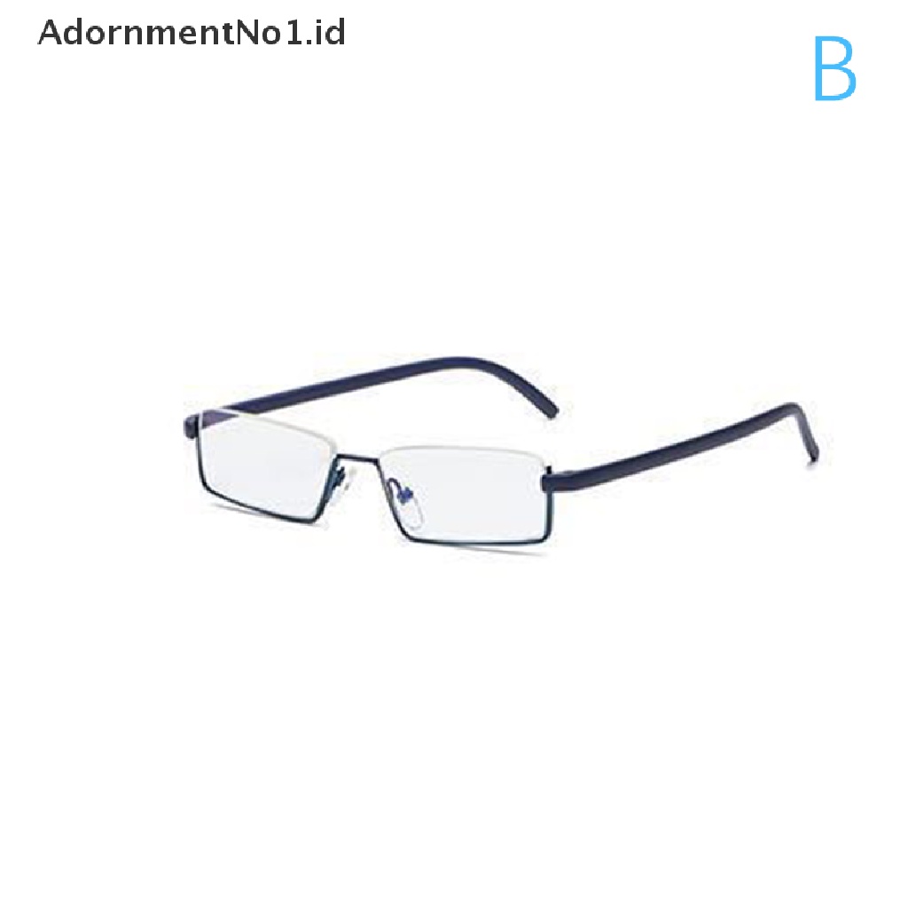 [AdornmentNo1] Kacamata Baca Setengah Bingkai Stainless Steel Untuk Pria Dan Wanita Frame Reading Rectangle for Metal Frame Glasses Anti-Reflective Unisex Presbyopia Eyewear Case [ID]