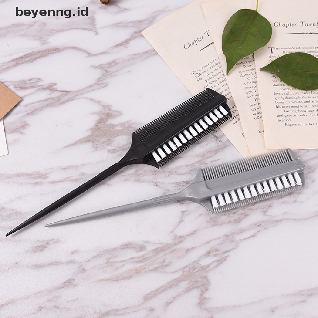 Beyen Dual side Hair Styling Dye Comb Masker Minyak Pigmen Mixing Tint Brush Pewarna ID