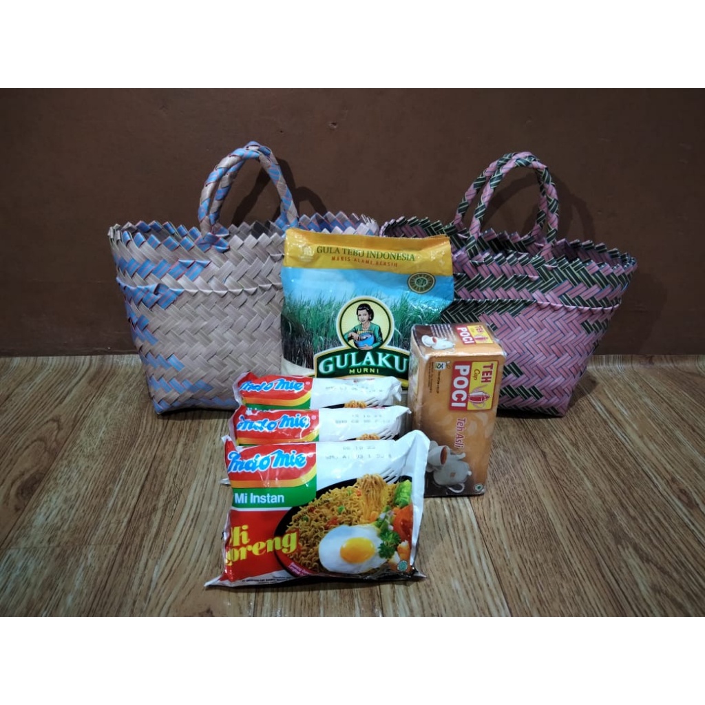 10Pcs Tas Anyam Motif Lancip Ukuran XXS 02