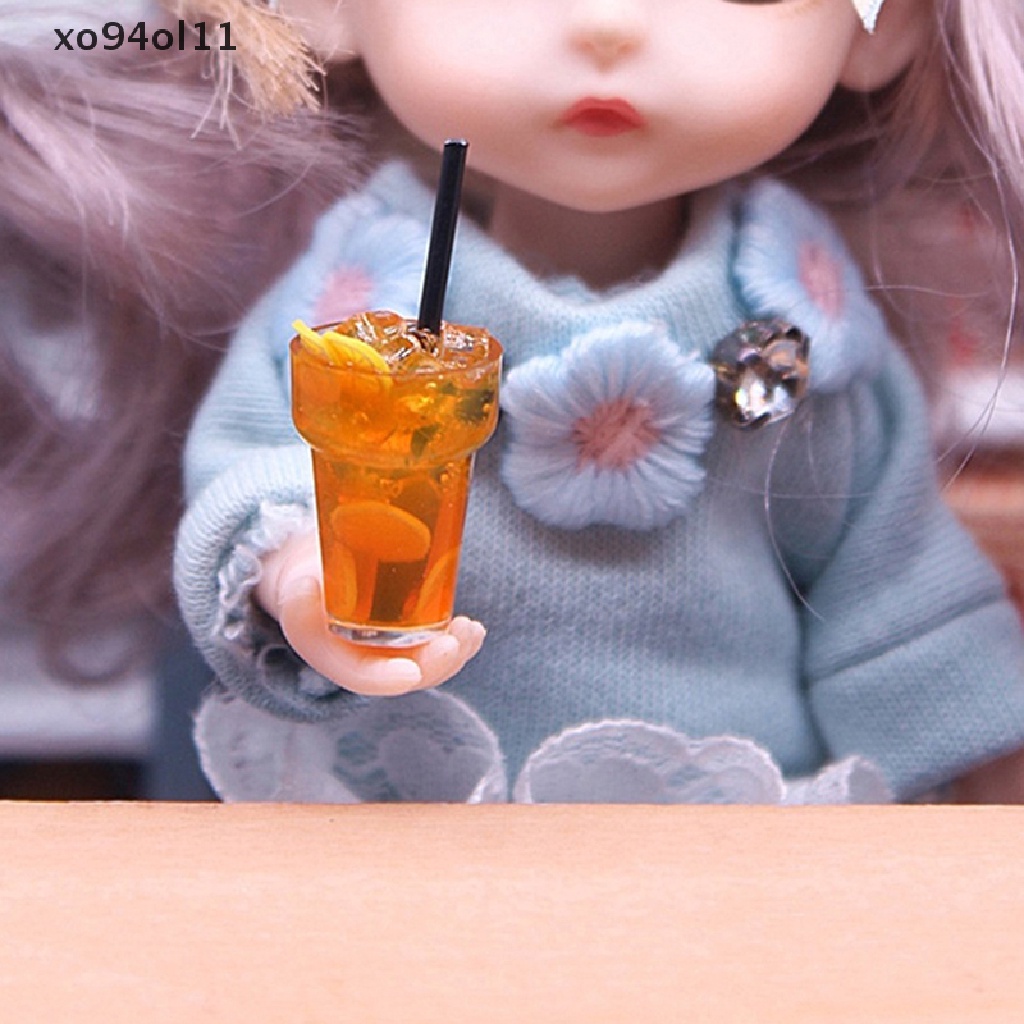 Xo 1Pc 1: 12rumah Boneka Miniatur Lemon Tea Cangkir Air Minum Model Cangkir Ornamen Rumah Dekorasi Pemandangan Hidup Mainan OL