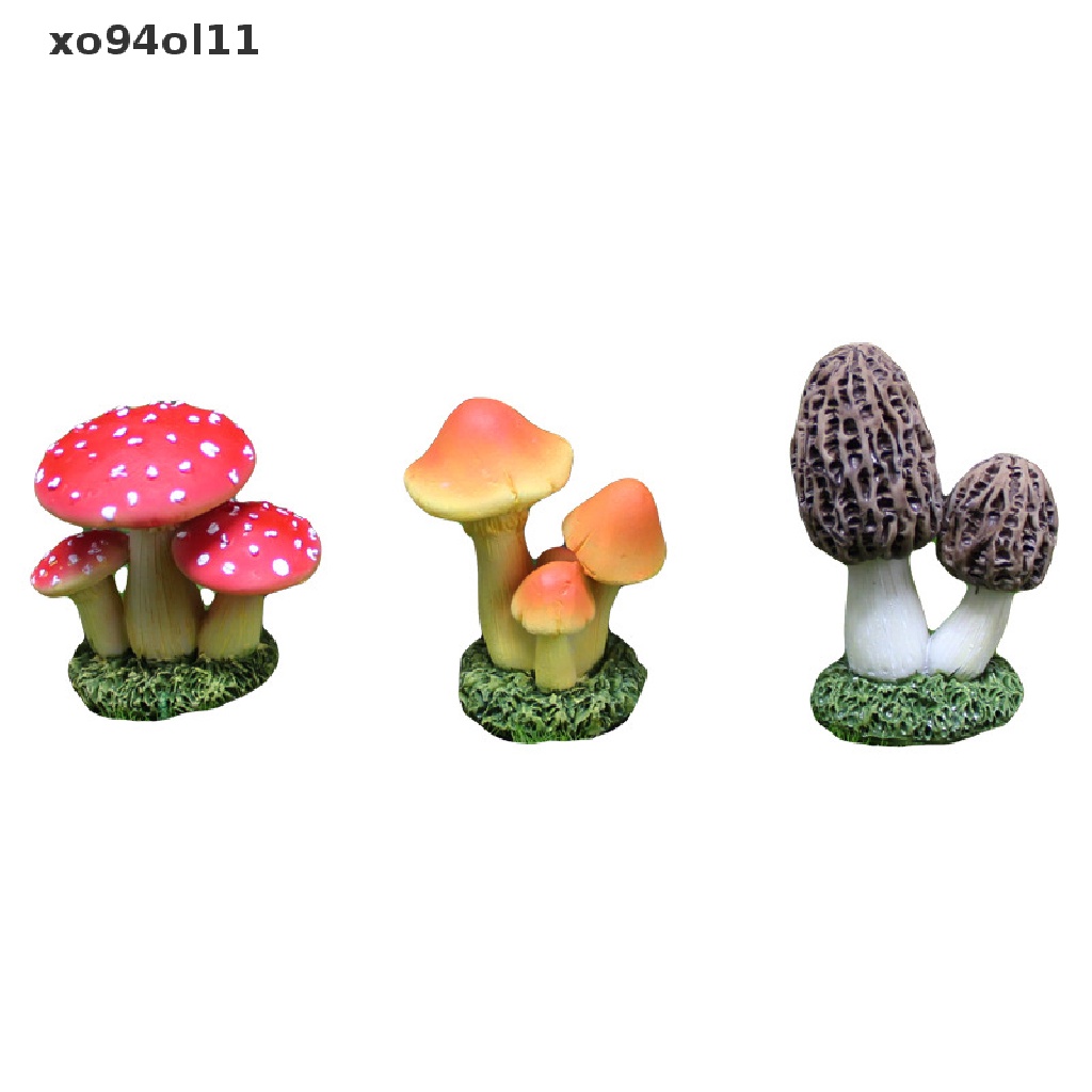 Xo Patung Dekorasi Ornamen Figure Jamur Mini Tahan Air Miniatur Hadiah OL