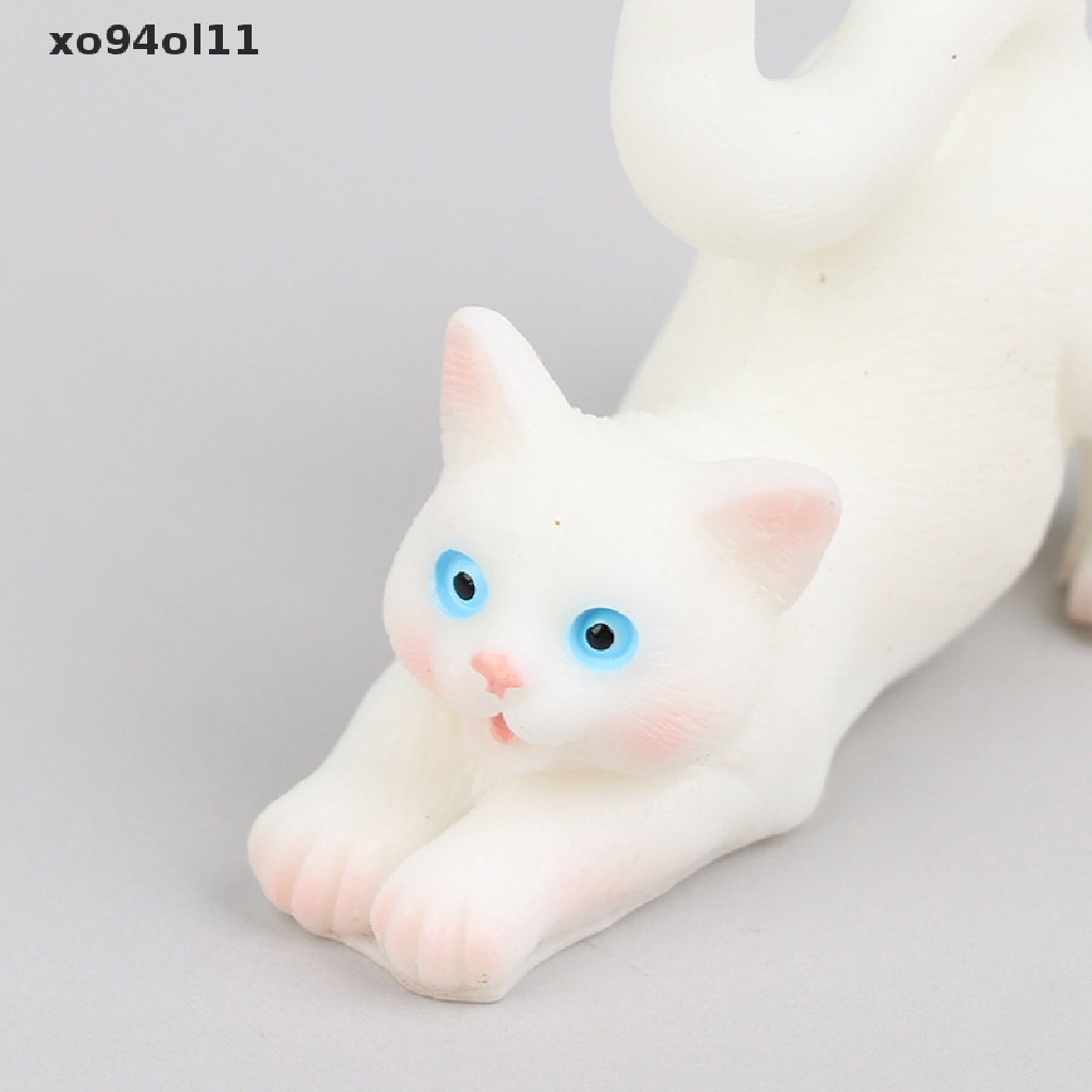 Xo 1Pcs Kucing Realistis Kartun Lucu kitten Boneka Rumah Simulasi Hewan Dekorasi OL