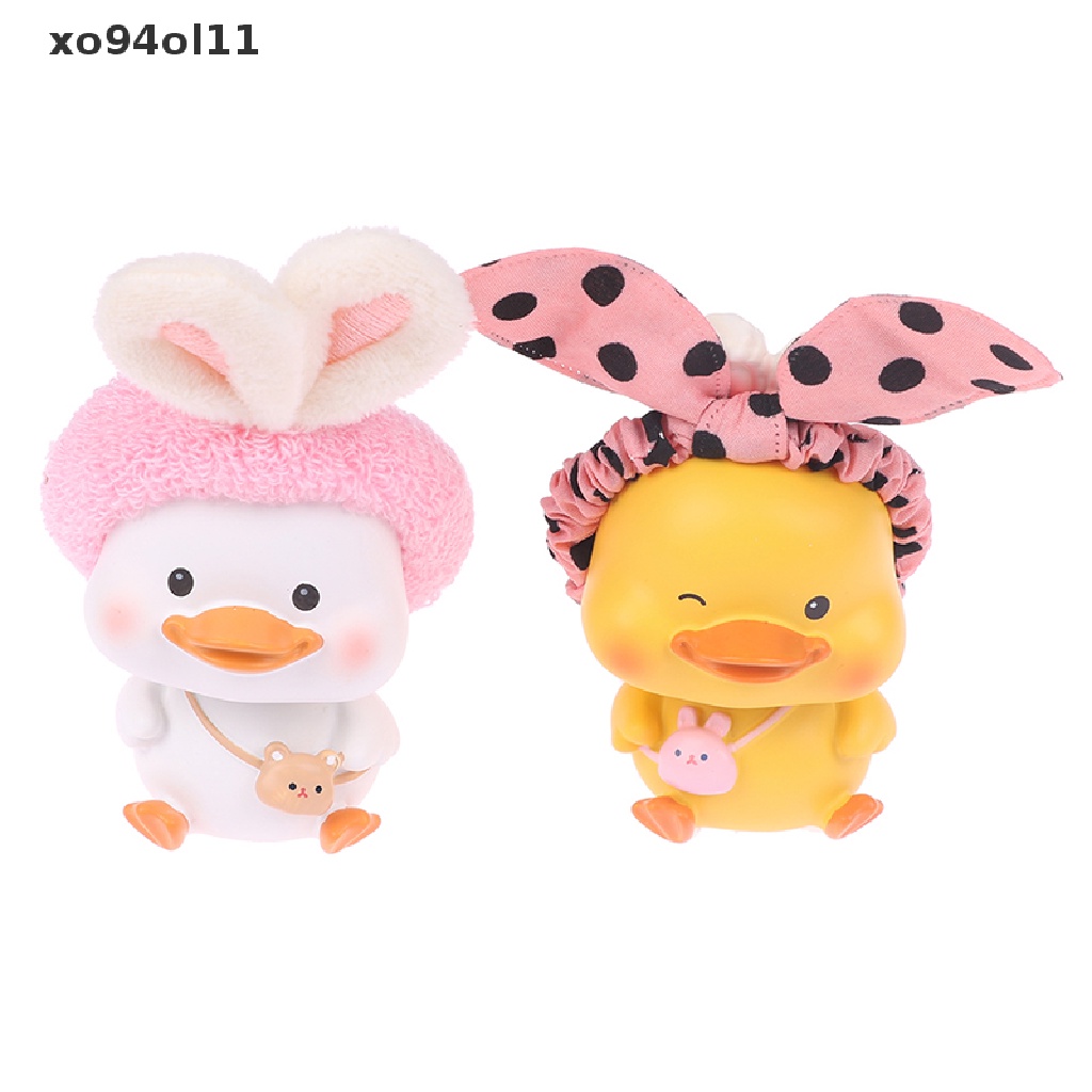 Xo Ornamen Mobil Lucu Resin Busur Bando Bebek Goyang Kepalanya Boneka Dekorasi OL