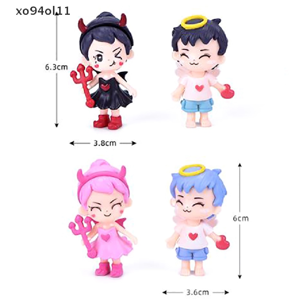 Xo Angel Demon Couple Patung Kecil Patung Kecil Figure Ornamen Miniatur OL