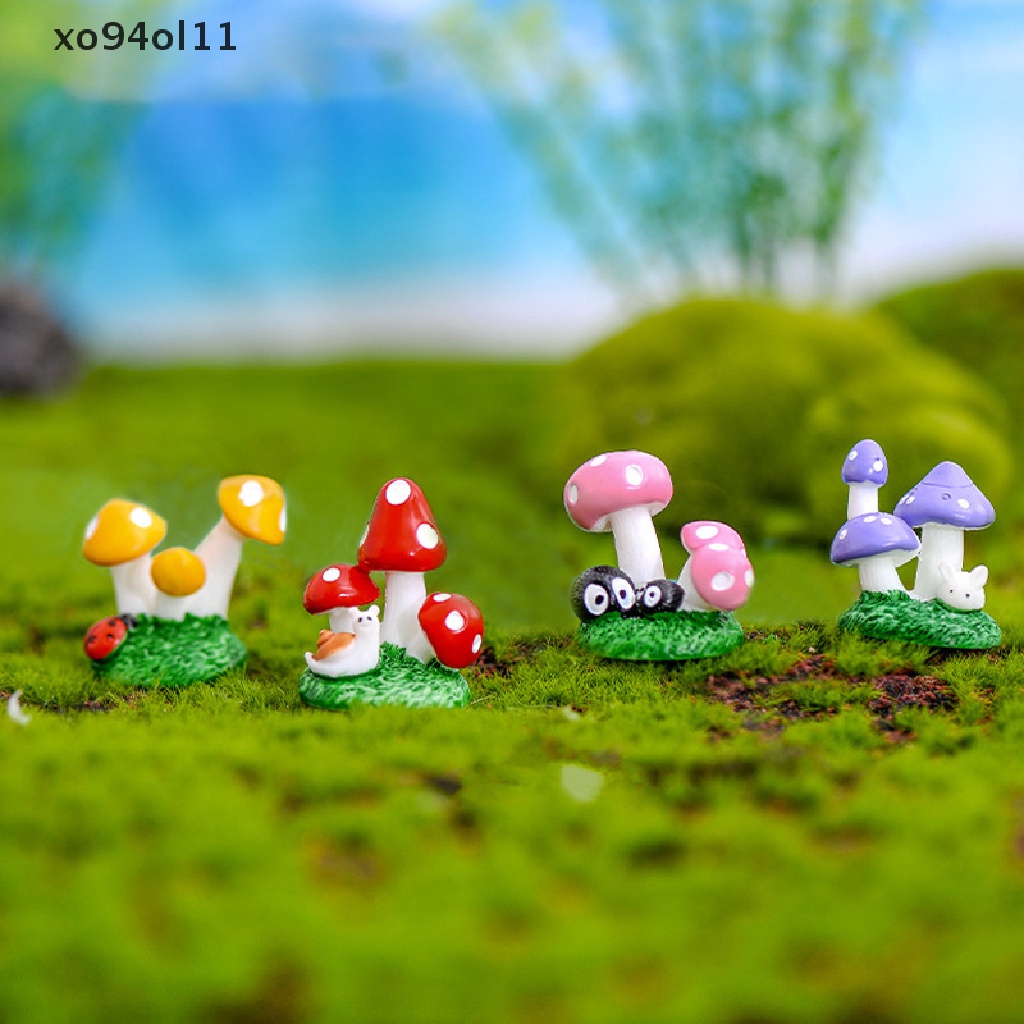 Xo Hewan Lucu Jamur Kelinci Miniatur Kartun Peri Taman Gambar Rumah Dekorasi Mobil DIY Aksesoris Kue Dollouse Ornamen Craft Decor OL