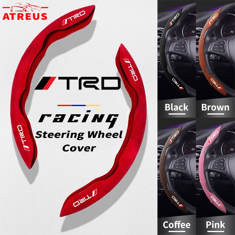 Cover Pelindung Setir Mobil Toyota TRD Suede Steering Wheel Cover Anti Slip Serap Keringat Untuk Agya Razie Scoopy Avanza Veloz Rush Kijiang Innova Yaris Corolla Cross