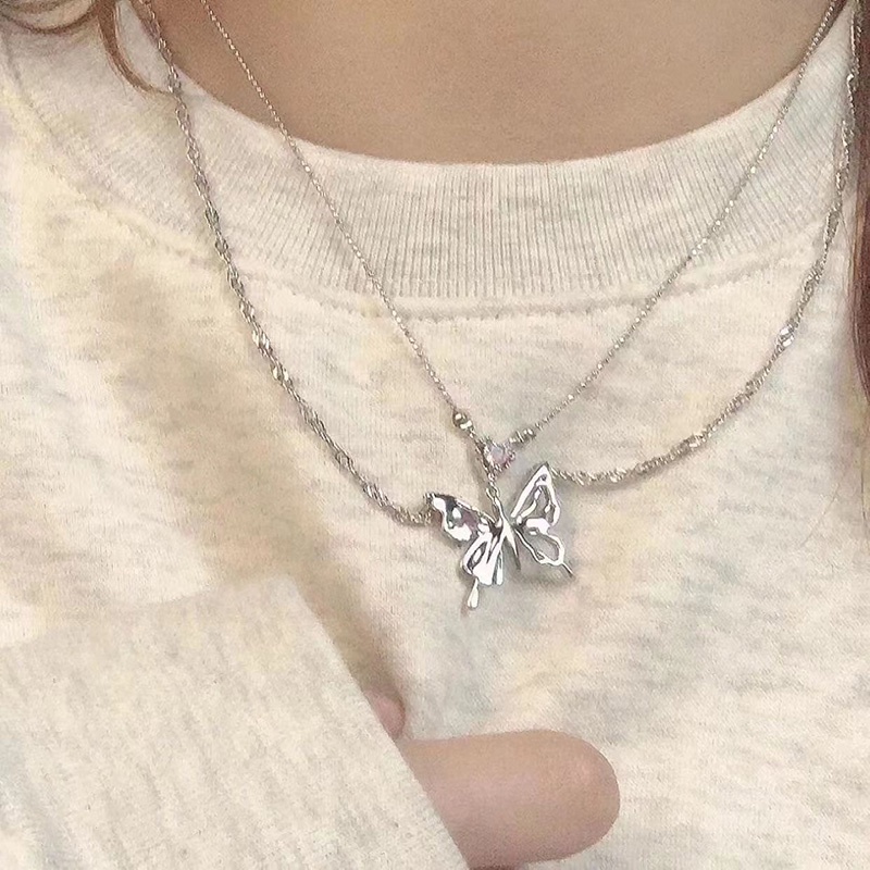 Jepang Korea Ganda Kupu-Kupu High-End Desain Niche Gaya Keren Kalung Baru