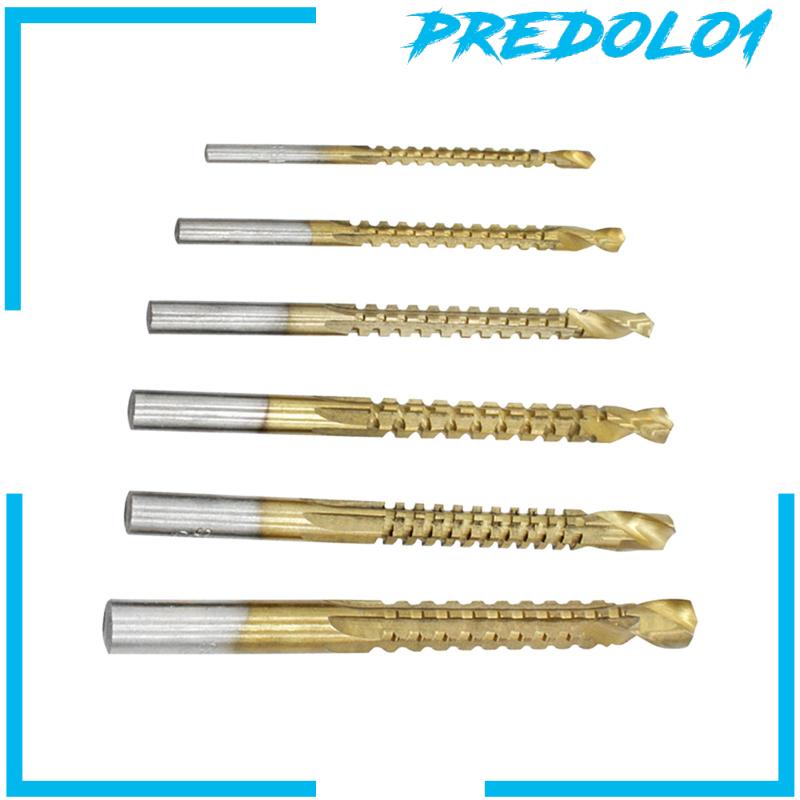 [Predolo1] 6buah Set Mata Bor Twist Hex Shank HSS Steel Untuk Fiberglass Kayu Tembaga