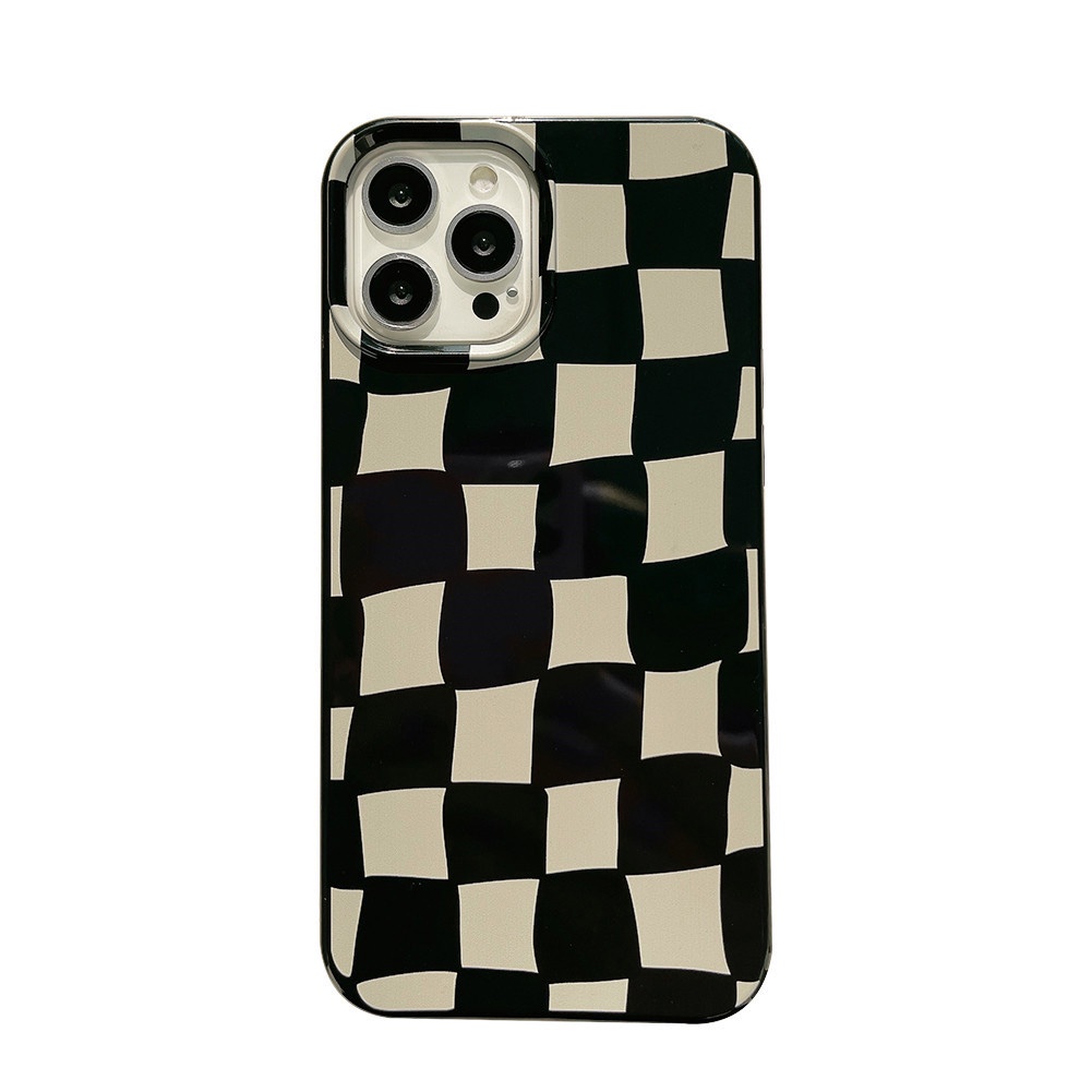 IPHONE Casing Checkboard Hitam Untuk Iphone13/13PRO/13PROMAX Cangkang Hp Shockproof Anti Gores
