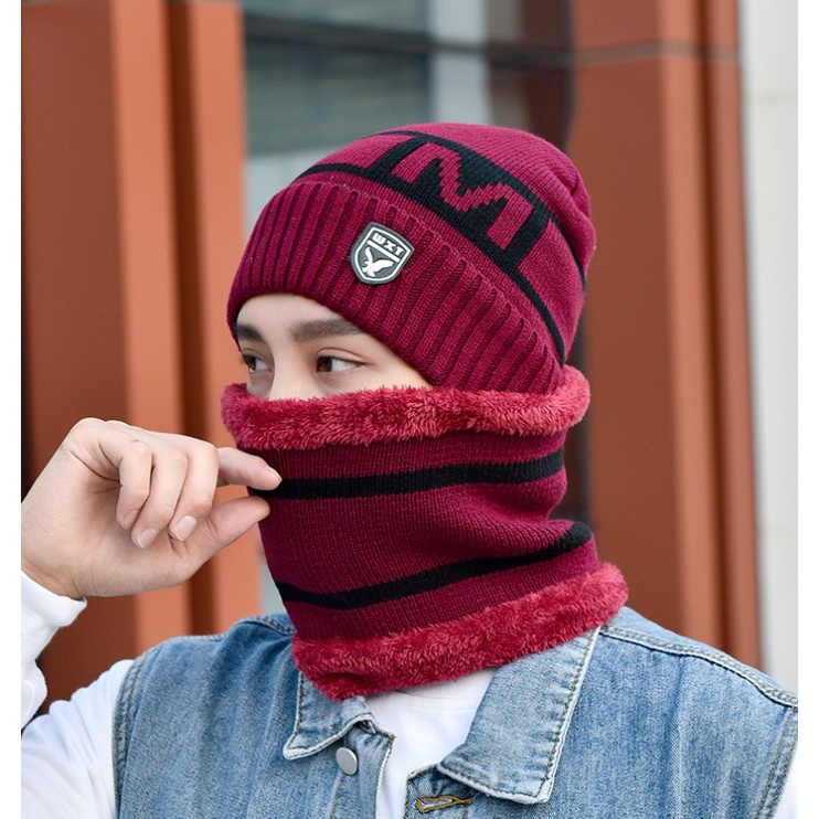IMPORT MAN WOMAN KIDS UNISEX WINTER KNIT BEANIE + SCARF THERMAL TOPI KUPLUK + SYAL SET MUSIM DINGIN PRIA WANITA ANAK