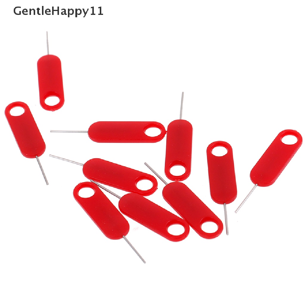 Gentlehappy 10pcs Red sim card tray Remove eject pin Kunci Alat id