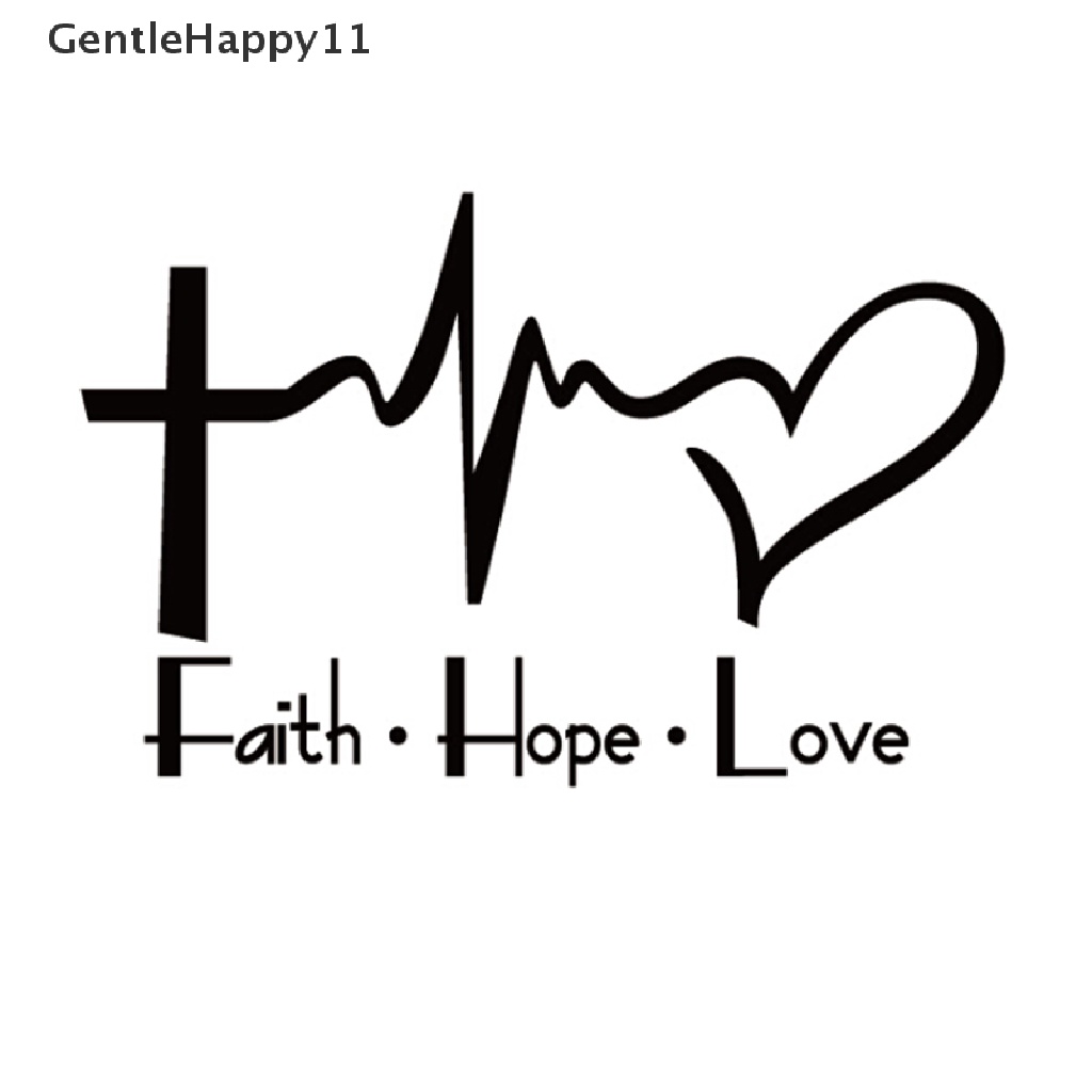 Gentlehappy Faith Hope Love Vinyl Stiker Mobil Kartun Yesus Kristen Religiou Simbol Alkitab id