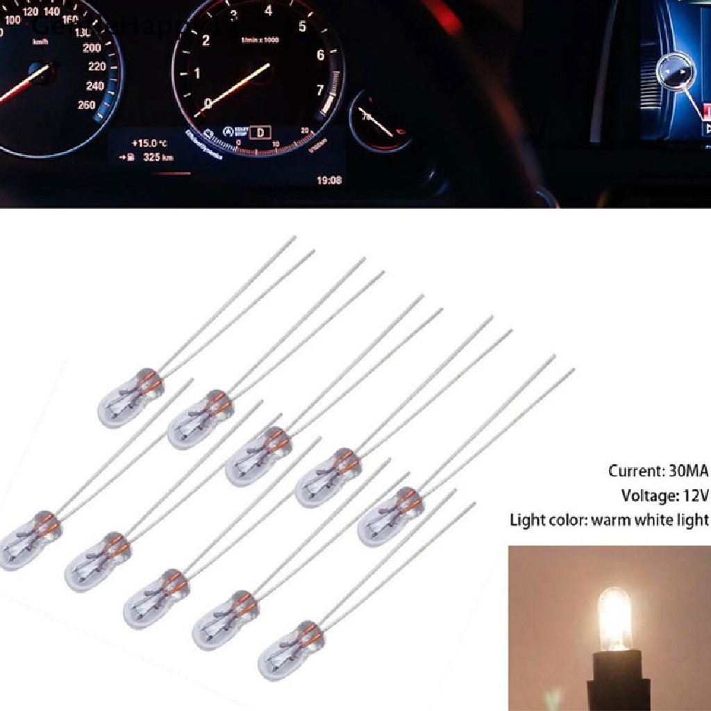 Gentlehappy 10pcs Miniatur Lampu Instrumen Mobil 12V T3T4 Lampu Bohlam Pijar id