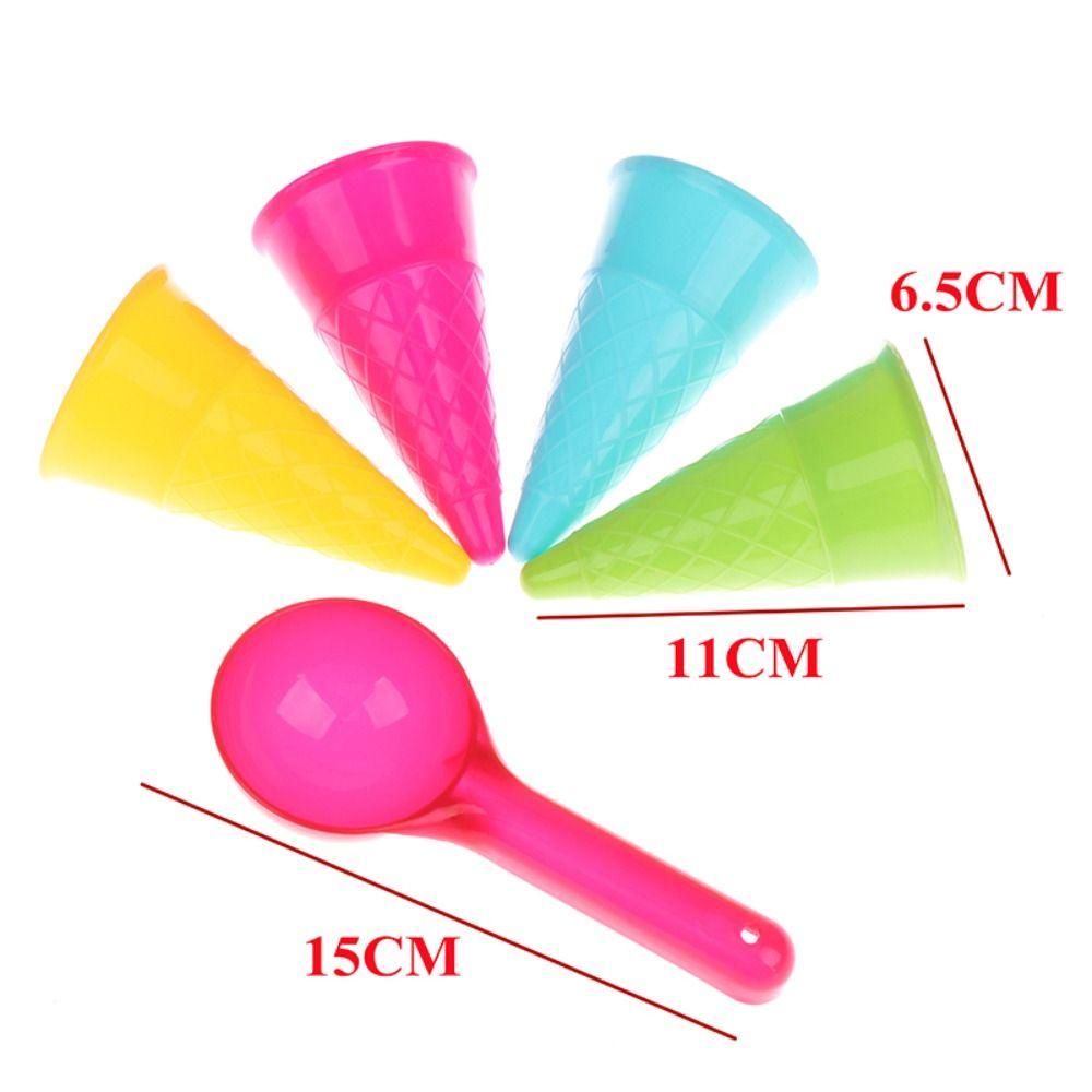 Quinton Ice Cream Cone Scoop Sets Mainan Untuk Anak-Anak Fun Pretend Play Cetakan Kerucut Musim Panas Permainan Luar Ruangan Seaside Game Set