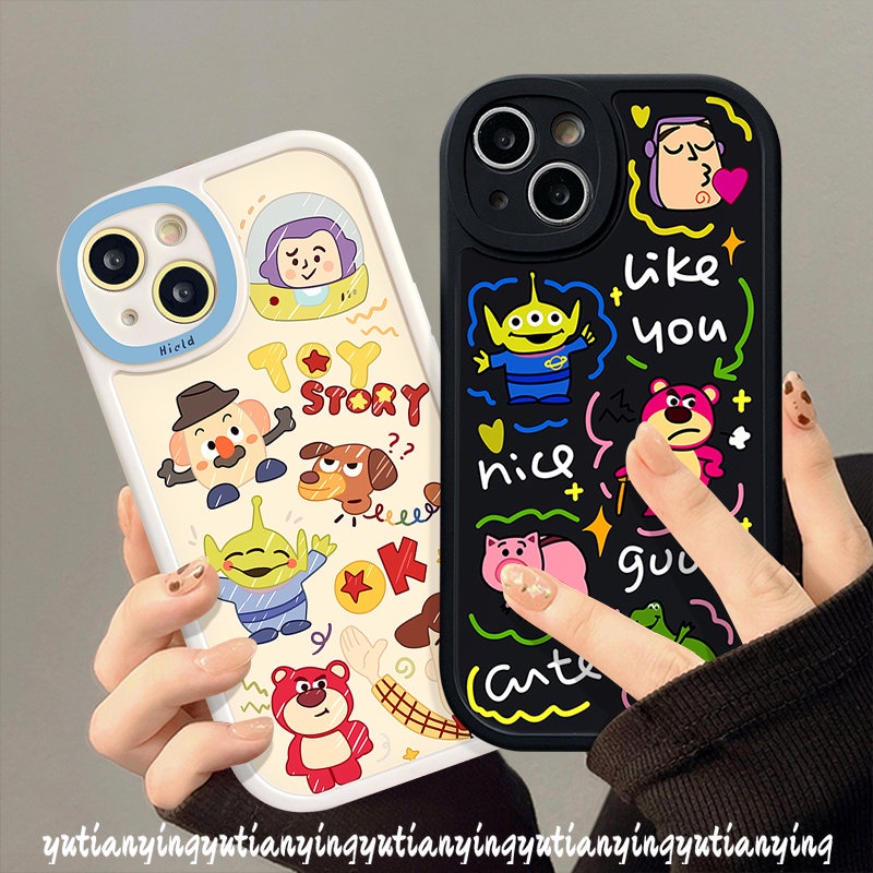 Cute Strawberry Bear Cartoon Toy Story Casing Infinix Hot 11s 10s 10 Lite 10T 11 Infinix Note 8 Hot 10T 10s 9 10 Play 11s 11 Smart 5 6 Tpu Lotso Pig Soft Phone Cover