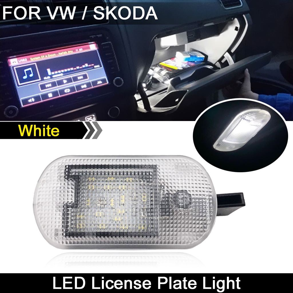 2pcs Putih Lampu Kotak Sarung LED Untuk VW Bettle Bora Varian Caddy Golf Suran Spacefox Touran Touareg Untuk Skoda Fabia Octivia Superb Yeti