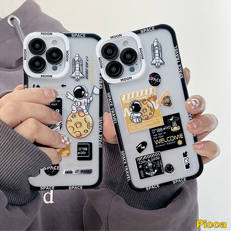 Casing Ponsel Astronot Luar Angkasa NASA Merek Trendi Untuk Infinix Note12 2023 11 10 12 Pro Smart 4 5 6 Plus Panas8 10s 11s Nfc 10 Lite 20 12i 20s Hot 11s 11 10 9 12 Main 12pro Lembut Casing TPU