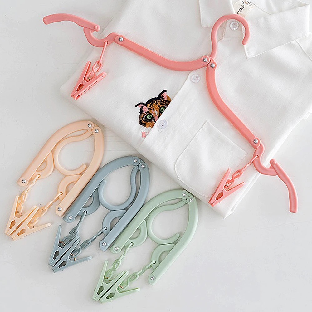 Gantungan Baju Plastik Multifungsi/Travel Hemat Ruang Foldable Hanger