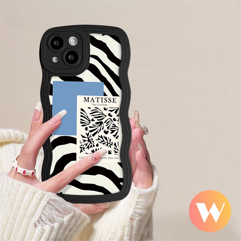 Infinix Smart 4 5 6 Plus Hot 10s 20 12 Pro 12i 20s 11s 10Lite 11s NFC Hot 9 10T 8 11 10 Play Note 8 12 G96 12 12Pro 10Pro Flower Zebra Pattern Matisse Label Wavy Edge Tpu Soft Case