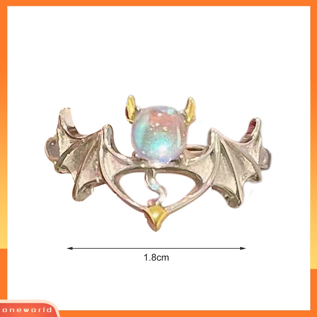 [EONE] Cincin Pasangan Pembukaan Adjustable Pria Wanita Bersinar Faux Moonstone Finger Ring Untuk Pernikahan