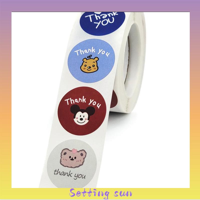 Terima Kasih Stiker Stiker Kartun Anak-anak Stiker Penutupan Dekoratif Kerajinan Liburan DIY TN