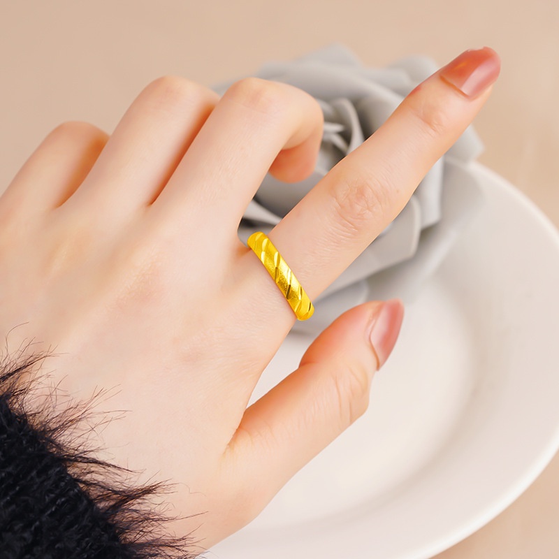 Goldkingdom Aksesoris Fashion 24K Bangkok Aksesoris In Stock Cincin Wanita Baru Penuh Bintang Dan Hujan Meteor Dapat Disesuaikan Indah