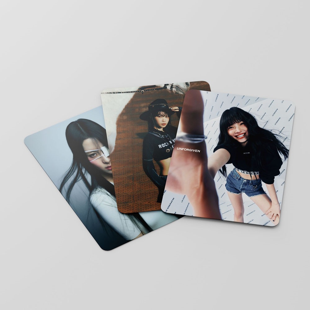 55pcs/box LE Sserafim2023 UNFORGIVEN Photocards Album Ke 1 Lomo Kartu Lesserafim Kpop Postcards
