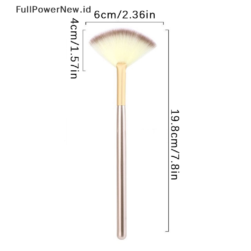 Power 3Pcs Fan Brushes Sikat Wajah Brush Makeup Lembut Aplikator Kosmetik ID