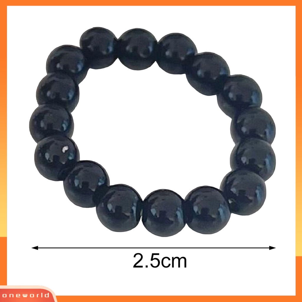 [EONE] 2 Pcs/Set Manik-Manik Cincin Kupu-Kupu Dekorasi Buatan Tangan Kepribadian Kilau Terang Bersinar Dekorasi Permukaan Halus Multi Manik-Manik Batu Alam Tali Rantai Cincin Fashion Perhiasan