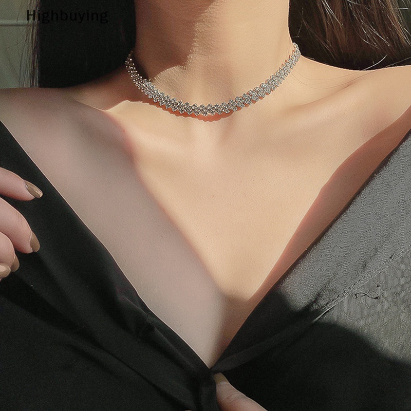 Hbid Fashion Penuh Berlian Imitasi Choker Kalung Untuk Wanita Geometris Kristal Kalung Pernikahan Perhiasan Hadiah Pesta Glory