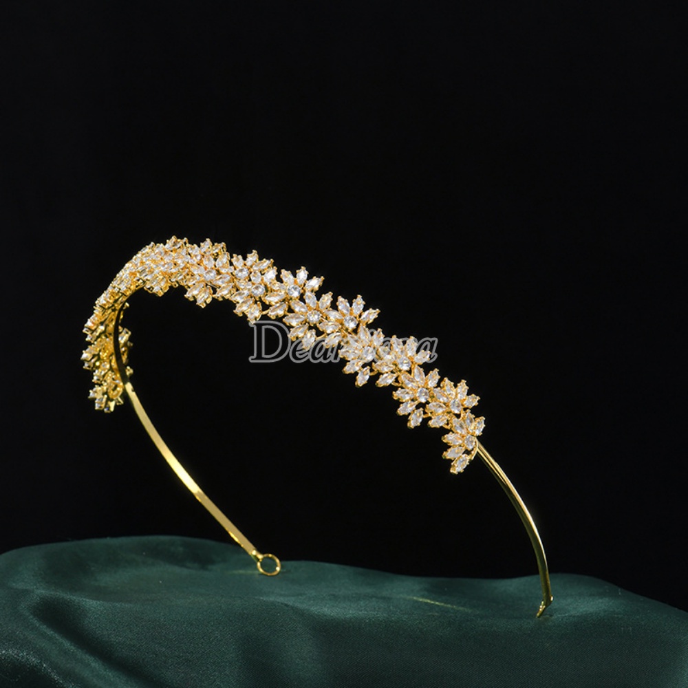 Fashion Pernikahan Kristal Mahkota Bridal Ornamen Indah Pernikahan Zirkon Hiasan Kepala Bridal Headband Crown