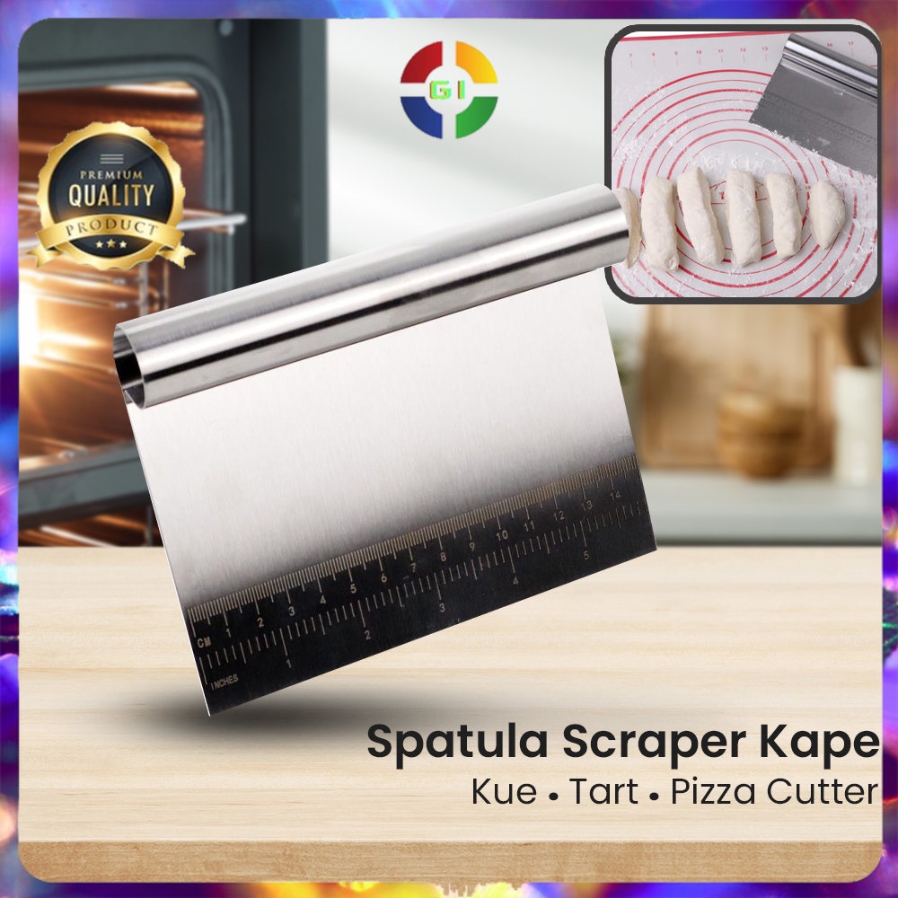 Spatula Scraper Kape Kue Tart Pizza Cutter 15CM Stainless Silver