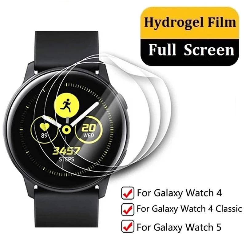 Untuk Samsung Galaxy Watch5 4 44mm 40mm Hydrogel Film TPU HD Bening Pelindung Film Pelindung Layar Untuk Samsung Galaxy Active2 44mm 40mm Bukan Kaca